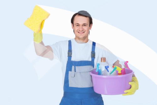 Cleaning company team preparing a home clean in EN5