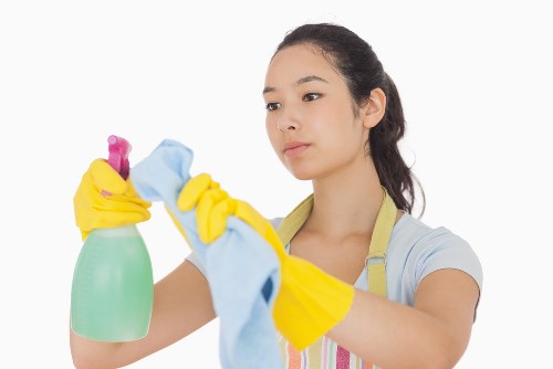 Professional post-construction cleaning of kitchen fittings after builders work in EN5